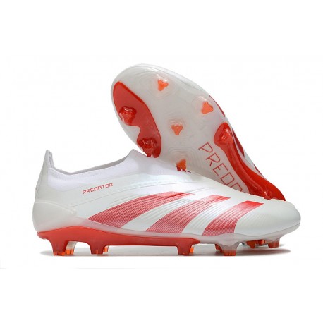 adidas Predator Elite Laceless FG Biały Czerwony