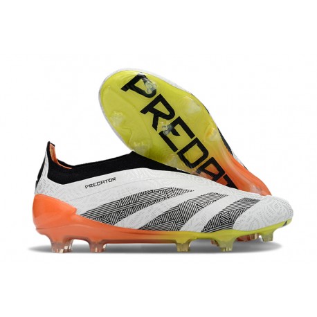 adidas Predator Elite Laceless FG Biały Czarny Pomarańczowy