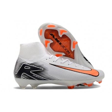 Nike Zoom Mercurial Superfly 10 Elite FG Biały Pomarańczowy Czarny