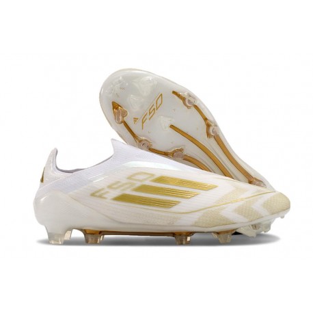 Korki adidas F50 Elite Sznurowadeł FG Biały Złoto