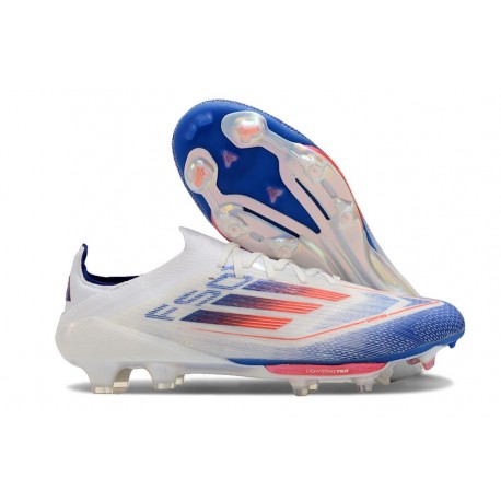 Buty Piłkarskie adidas F50 + Elite FG Biały Niebieski Czerwony