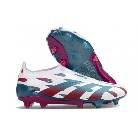 adidas Predator Elite Laceless FG Biały Czerwony Niebieski
