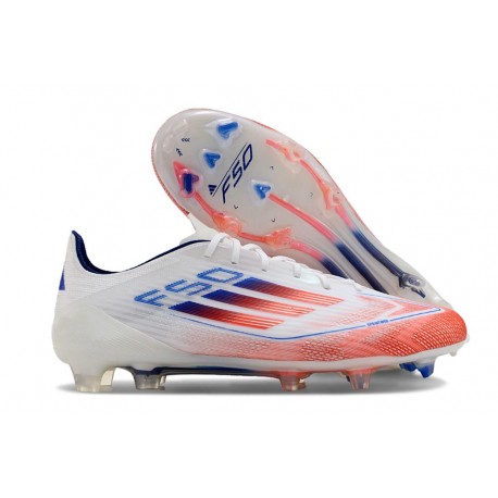 Buty piłkarskie adidas F50 Elite FG Biały Czerwony Niebieski