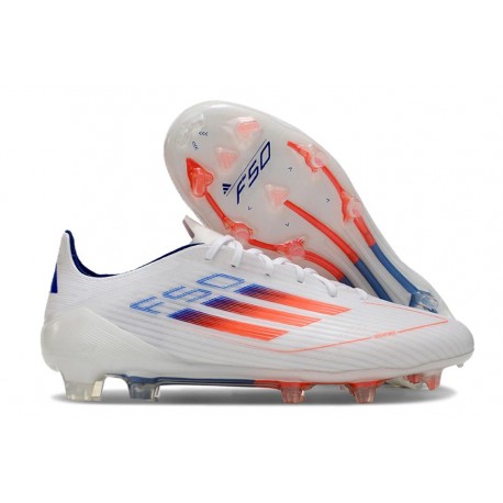 Buty piłkarskie adidas F50 Elite FG Biały Czerwony Niebieski