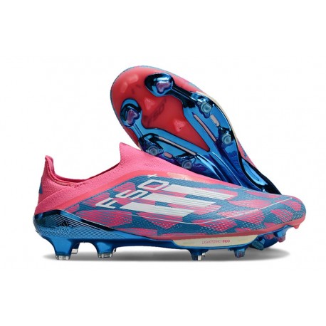 Korki adidas F50+ Elite Laceless FG Niebieski Biały Różowy
