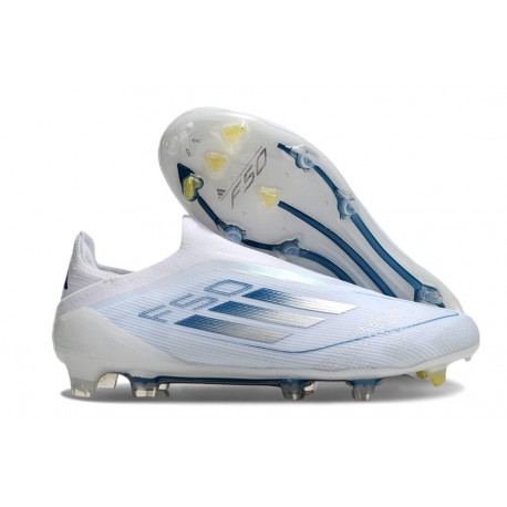 Korki adidas F50 Elite Sznurowadeł FG Biały Niebieski