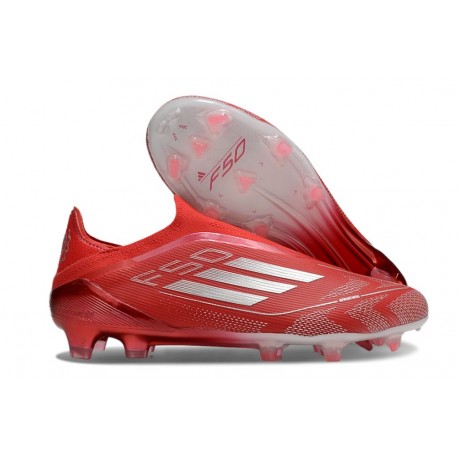 Korki adidas F50 Elite Sznurowadeł FG Czerwony Srebro