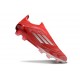 Korki adidas F50 Elite Sznurowadeł FG Czerwony Srebro