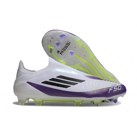 Korki adidas F50 Elite Sznurowadeł FG X Messi Biały Czarny Fioletowy