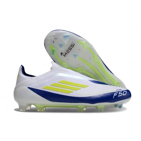 Korki adidas F50 Elite Sznurowadeł FG Biały Niebieski Zawistny