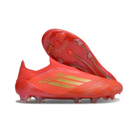 Korki adidas F50 Elite Sznurowadeł FG Czerwony Złoto
