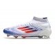 Buty adidas F50 Elite Mid FG Biały Czerwony Niebieski