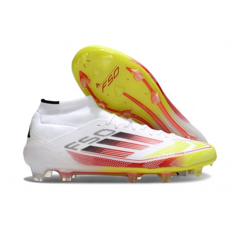 Buty adidas F50 Elite Mid FG Biały Czerwony Zawistny