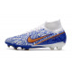 Nike Air Zoom Mercurial Superfly 9 Elite FG Biały Niebieski Złoto